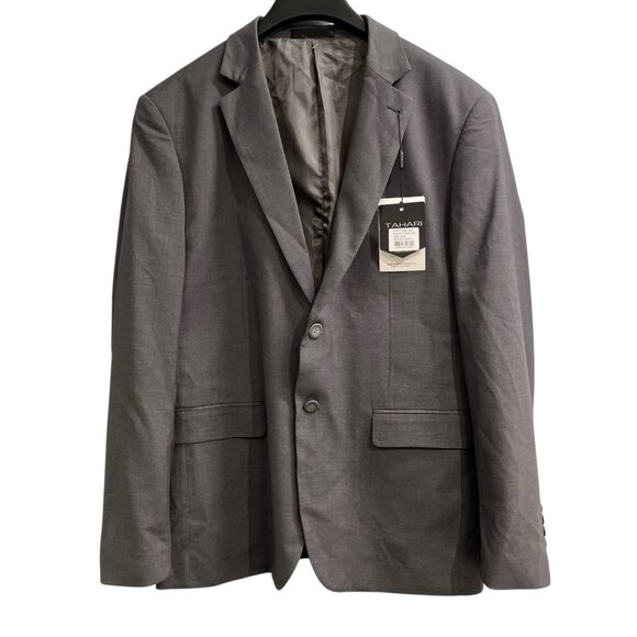 Tahari Joe Blazer Mens 42L Gray Charcoal Slim Fit Infinite Stretch Sports Coat - Picture 1 of 11
